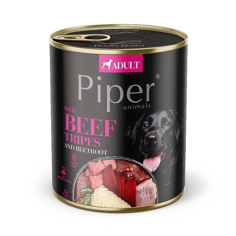 DOLINA NOTECI Piper Animals z żołądkami wołowymi - mokra karma dla psa - 800g