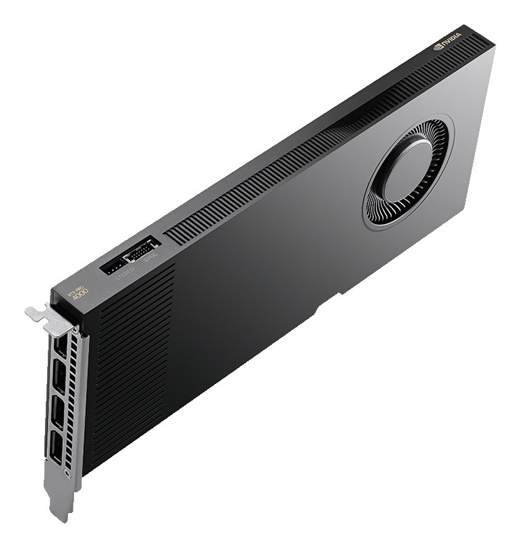 PNY RTX PRO 4000 Blackwell, 24 GB GDDR7 ECC 192-bit, 140W, PCI Express 5.0 x16, 4 x Display Port 2.1, ATX bracket, 1x CEM5 16-pin power supply cable, FHML Single Slot, retial (OUTLET)