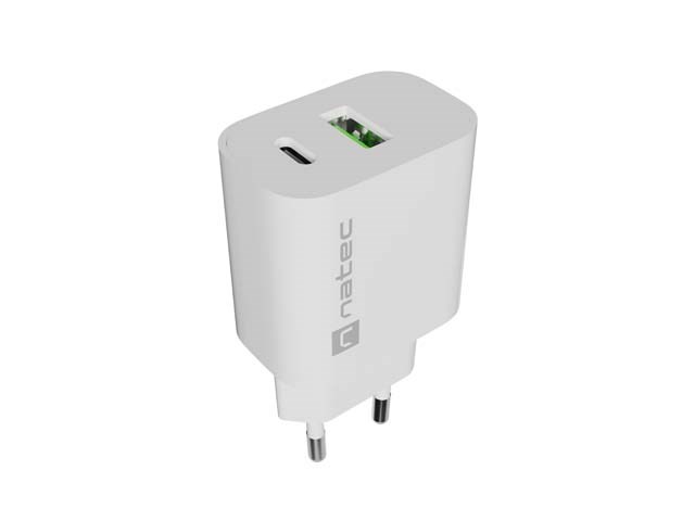 NATEC ŁADOWARKA SIECIOWA RIBERA 1X USB-A + 1X USB- — zdjęcie 1 z 7