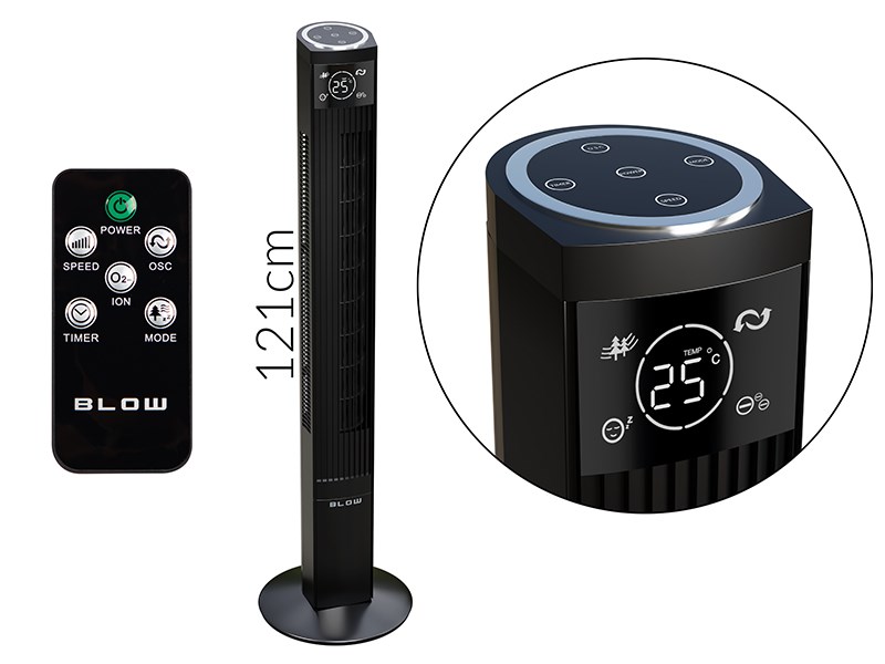 BLOW WENTYLATOR KOLUMNOWY XXL 125CM 90W CZARNY — zdjęcie 1 z 8
