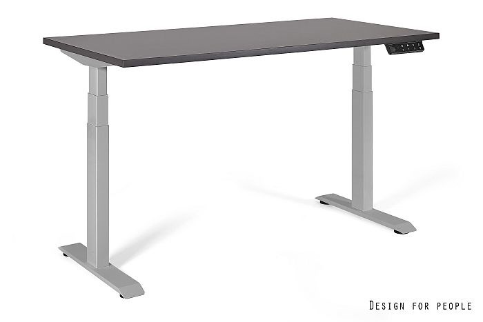 Biurko/Stolik z regulowaną wysokością UNIQUE ACTIVE I 14-C103W-G-140-YZ-13 szary stelaż i blat, 140X70 cm — zdjęcie 1 z 2