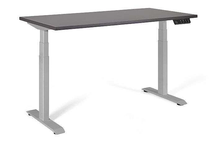 Biurko/Stolik z regulowaną wysokością UNIQUE ACTIVE I 14-C103W-G-160-YZ-13 szary stelaż i blat, 160X70 cm