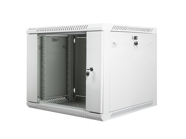 Szafa rack Lanberg WF01-6609-10S (9U; 500mm / 600mm / 600 mm; wisząca; Szklane; 19''; kolor szary) — zdjęcie 1 z 5