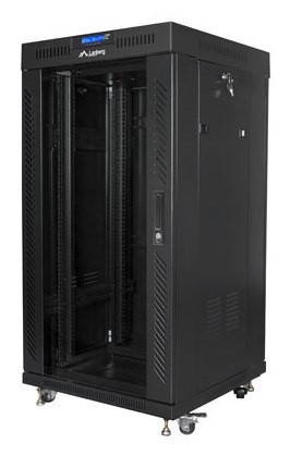 LANBERG SZAFA STOJĄCA RACK 19" 22U 600X600 CZARNA DRZWI SZKLANE LCD (FLAT PACK) V2 — zdjęcie 1 z 5