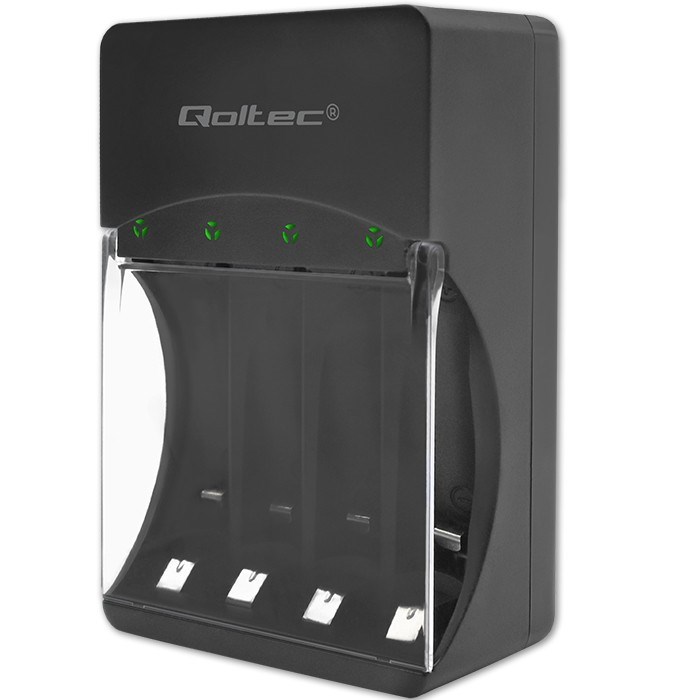 QOLTEC ŁADOWARKA DO AKUMULATORKÓW NI-MH TYPU R03/AAA R06/AA | 300MA — zdjęcie 1 z 8