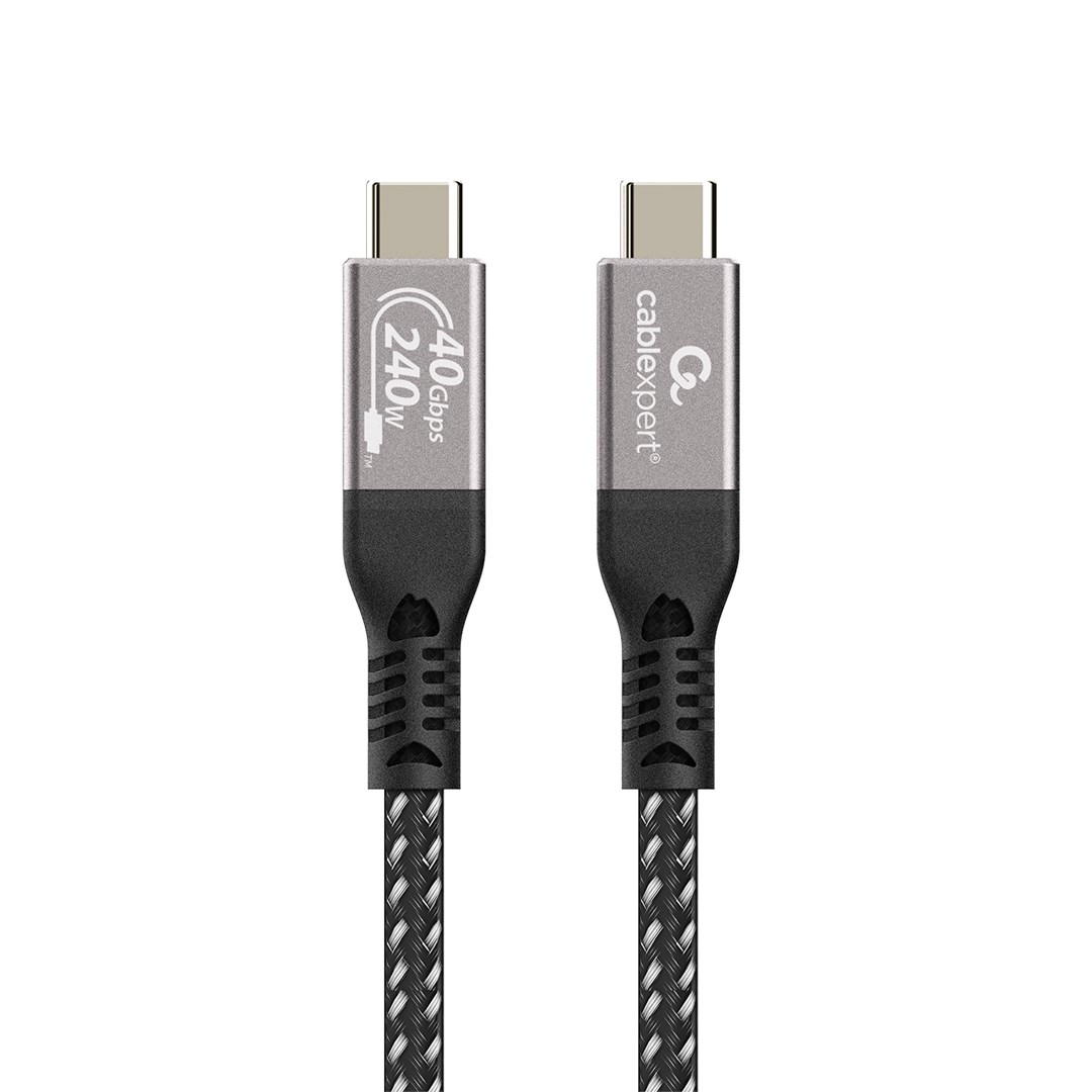 GEMBIRD KABEL DO ŁADOWANIA I TRANSMISJI DANYCH PREMIUM USB 4 TYPE-C 40 GB/S, 240 W, 0.3 M — zdjęcie 1 z 4