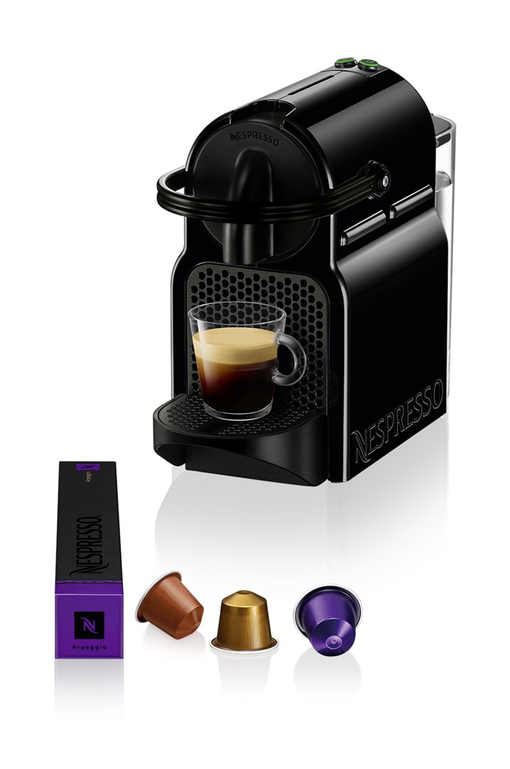 Ekspres kapsułkowy DeLonghi Nespresso Inissia EN80.B (1260W; kolor czarny) (WYPRZEDAŻ) — zdjęcie 1 z 5
