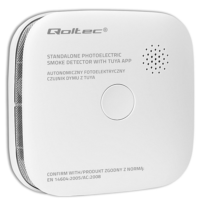 QOLTEC CZUJNIK DYMU Z BATERIĄ | TUYA | WI-FI | ALARM 85DB | LED — zdjęcie 1 z 8