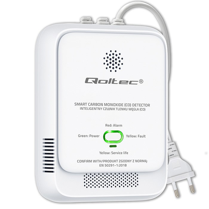QOLTEC CZUJNIK TLENKU WĘGLA (CZADU) | DETEKTOR CO | ALARM 85DB LED — zdjęcie 1 z 8