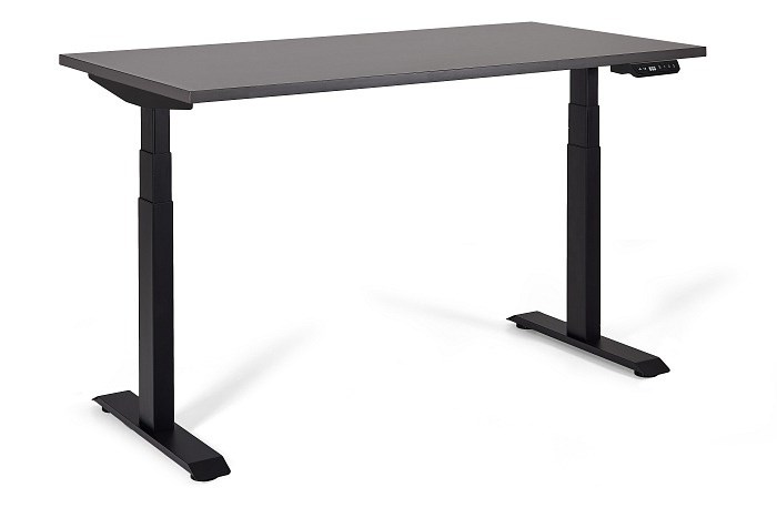 Biurko/Stolik z regulowaną wysokością UNIQUE ACTIVE I 14-C103W-B-140-YZ-13 czarny stelaż blat antracyt, 140X70 cm — zdjęcie 1 z 2