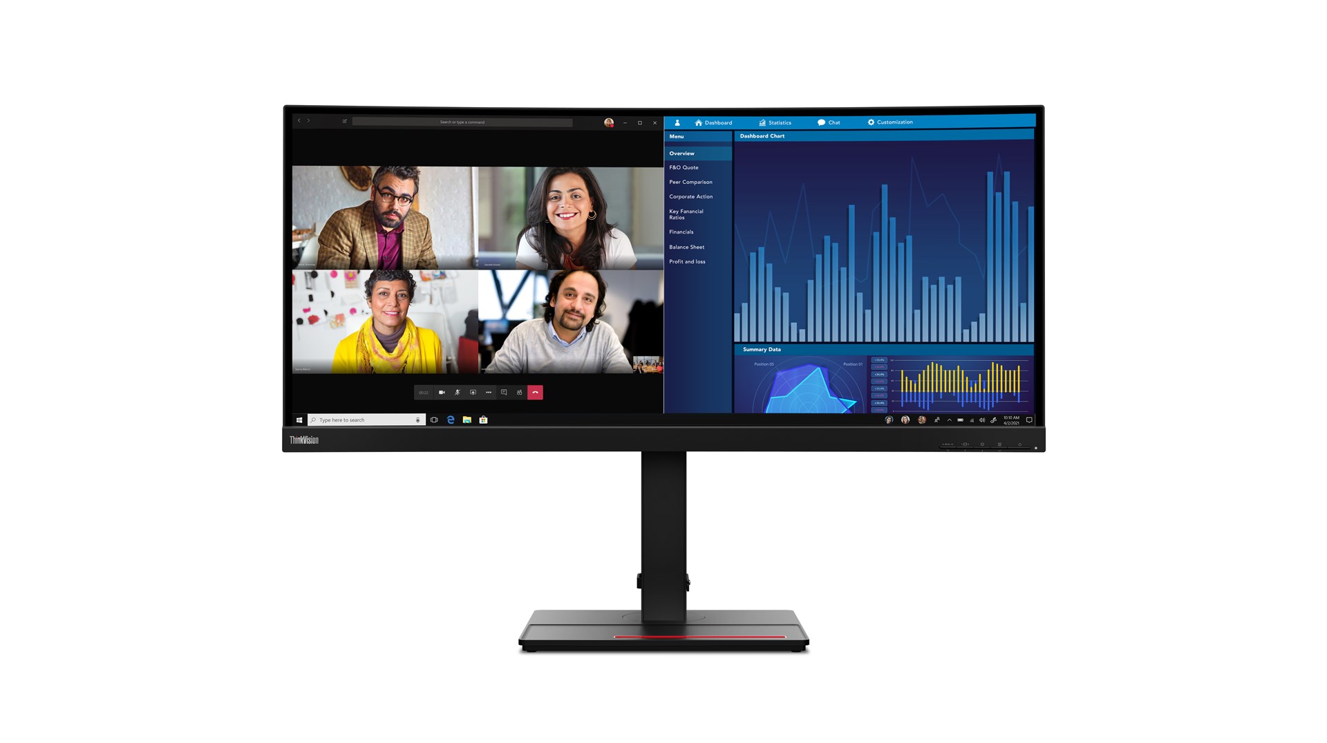 Lenovo ThinkVision P34w-20 34.14" WQHD IPS 60Hz 300nits AG HDMI DP USB RJ45 Raven Black (OUTLET) — zdjęcie 1 z 8