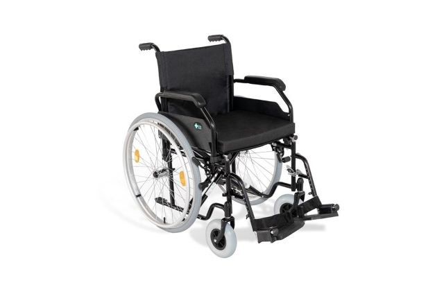 Stalowy wózek inwalidzki RF-1/45/PN/CZA-624/PU — zdjęcie 1 z 5