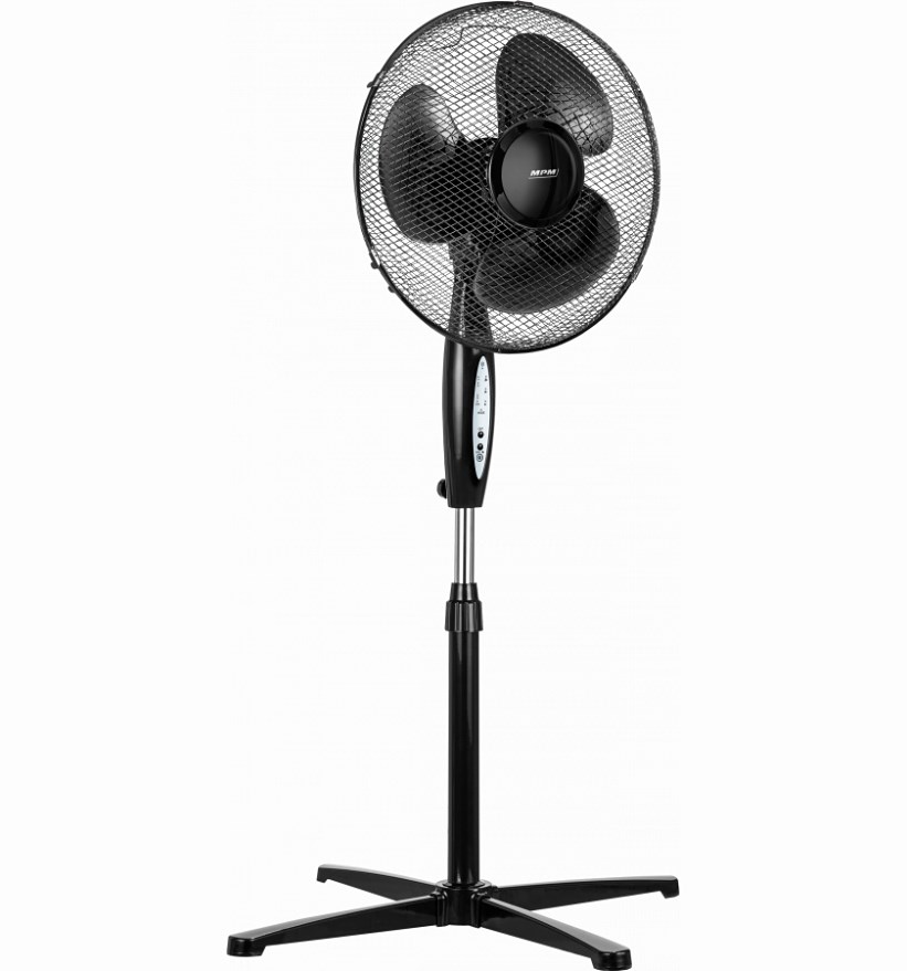 Wentylator stojący MPM MWP-25/C, 3 poziomy pracy, pilot zdalnego sterowania, Moc: 45 W, czarny — zdjęcie 1 z 3