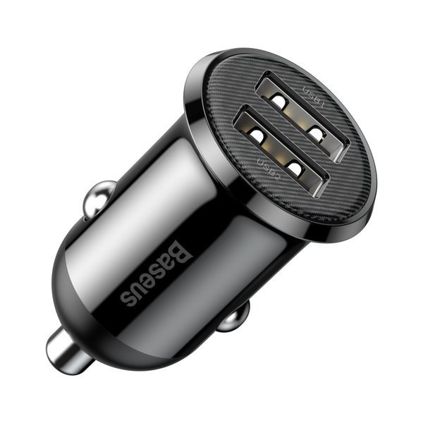 BASEUS ŁADOWARKA SAMOCHODOWA CCALLP-01 2XUSB 4.8A (CZARNA) — zdjęcie 1 z 6