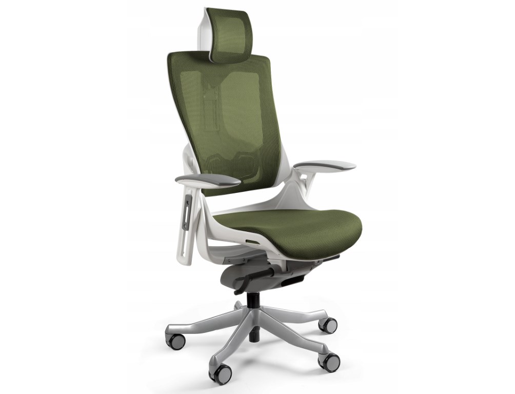 Fotel biurowy Wau 2 NW46 siatka olive/biały — zdjęcie 1 z 5