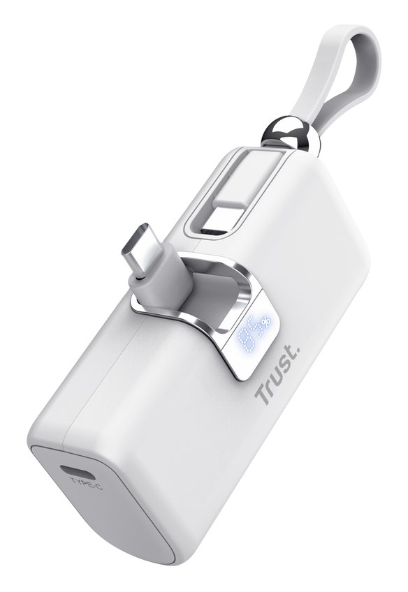 Kieszonkowy powerbank TRUST Pacto 5000 mAh biały — zdjęcie 1 z 6