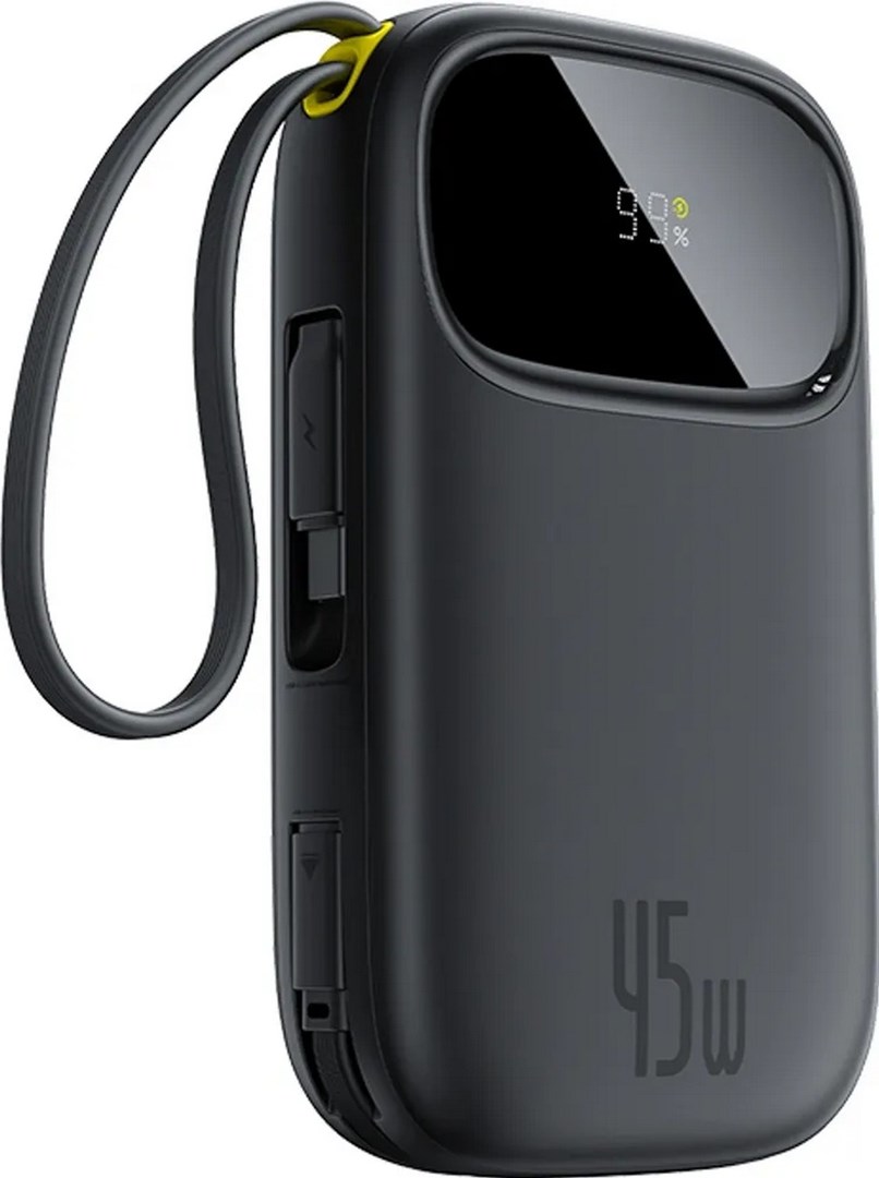 Powerbank Baseus EnerFill FC31 QPow3 20000mAh 22.5W z wyświetlaczem cyfrowym i 2 wbudowanymi kablami (USB-C + Lightning) - czarny — zdjęcie 1 z 2