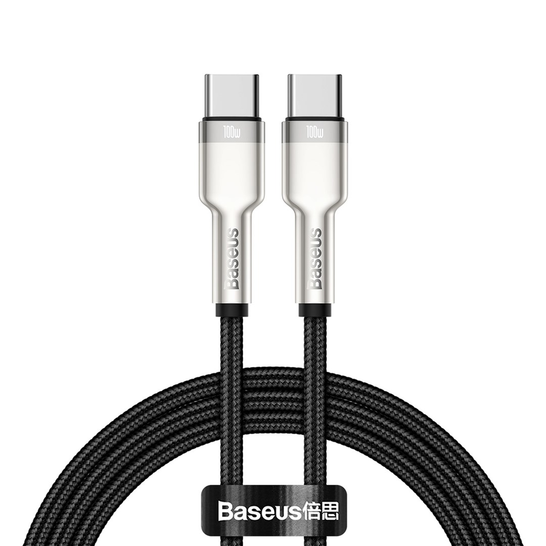 KABEL USB-C DO USB-C BASEUS CAFULE, 100W, 1M (CZARNY) KABEL USB CATJK-C01 — zdjęcie 1 z 3
