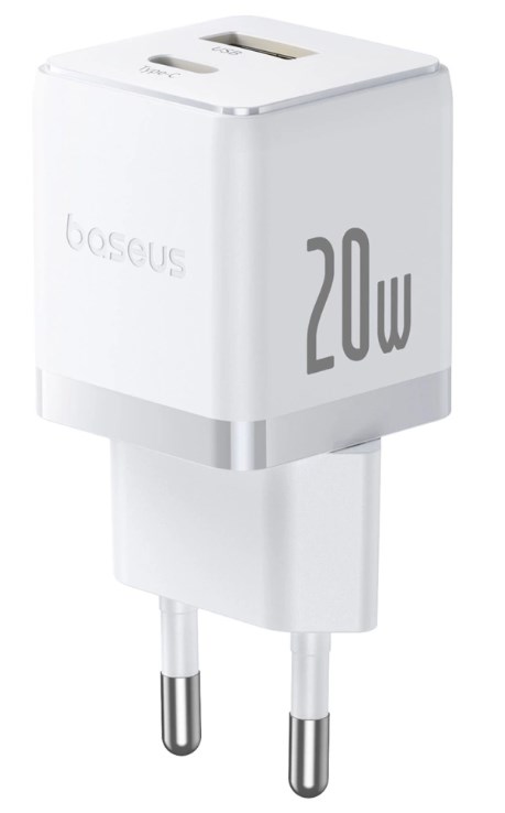 Ładowarka sieciowa Baseus Palm 20W USB-C USB-A - biała — zdjęcie 1 z 6