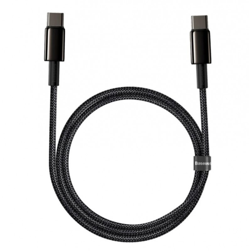 Kabel Baseus CATWJ-01 USB-C - USB-C PD QC 100W 5A 1m - czarny — zdjęcie 1 z 3