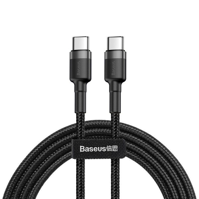 Kabel Baseus CATKLF-GG1 (USB typu C M - USB typu C M; 1m; kolor szaro-czarny) — zdjęcie 1 z 3