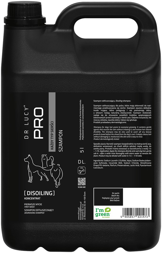 DR LUCY PRO DISOILING 5 L - Szampon dla psów
