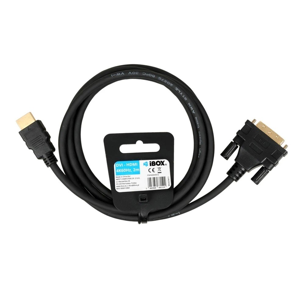 Kabel HDMI do DVI FullHD 1080P 2m — zdjęcie 1 z 4