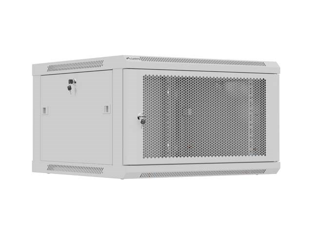 LANBERG SZAFA INSTALACYJNA RACK WISZĄCA 19" 6U 600X600 SZARA DRZWI PERFOROWANE (FLAT PACK) — zdjęcie 1 z 8