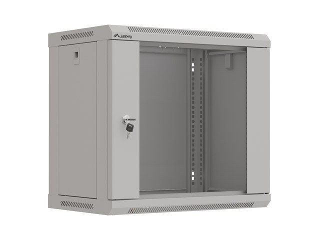 LANBERG SZAFA INSTALACYJNA RACK WISZĄCA 19" 9U 540X350 SZARA DRZWI PRZESZKLONE  (FLAT PACK) — zdjęcie 1 z 8