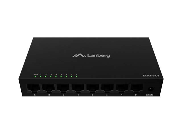 LANBERG SWITCH DSM1-1008 8X1GB/S NIEZARZĄDZALNY — zdjęcie 1 z 5