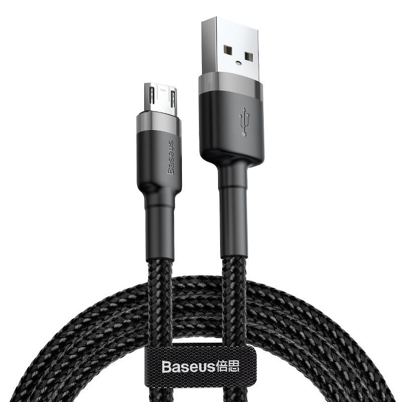 Kabel Baseus cafule CAMKLF-BG1 (USB M - Micro USB M; 1m; kolor szaro-czarny) — zdjęcie 1 z 3